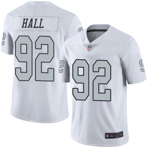 Men Oakland Raiders Limited White P J  Hall Jersey NFL Football #92 Rush Vapor Untouchable Jersey->oakland raiders->NFL Jersey